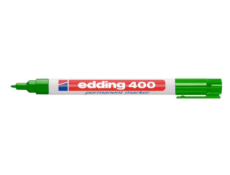 edding 400 rotulador permanente punta redonda trazo 1 mm. recargable secado rapido color verde