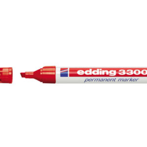 edding 3300 rotulador permanente punta biselada trazo entre 1 y 5 mm. tinta casi inodora secado rapido color rojo