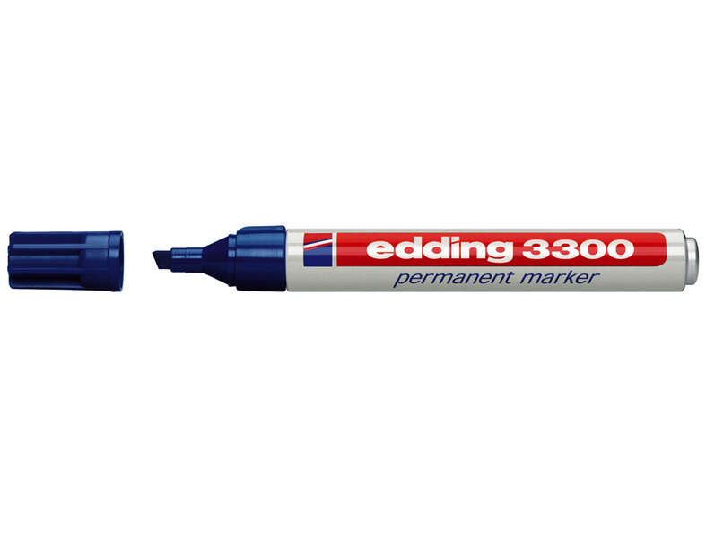 edding 3300 rotulador permanente punta biselada trazo entre 1 y 5 mm. tinta casi inodora secado rapido color azul