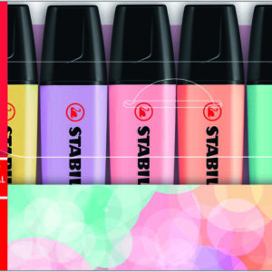 stabilo boss 70 pastel pack de 6 rotuladores marcadores fluorescentes trazo entre 2 y 5mm recargable tinta con base de agua