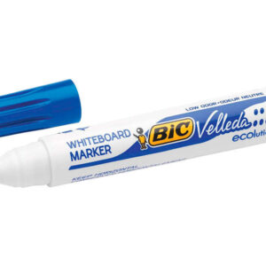 bic velleda 1701 ecolutions marcadores para pizarra punta redonda trazo de 1.5 mm tinta con base de alcohol ecologico borrado optimo color azul