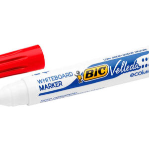 bic velleda 1701 ecolutions marcadores para pizarra punta redonda trazo de 1.5 mm tinta con base de alcohol ecologico borrado optimo color rojo