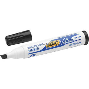 bic velleda 1751 ecolutions marcadores para pizarra punta biselada trazo entre 3mm y 5.5mm tinta con base de alcohol ecologico borrado optimo color negro