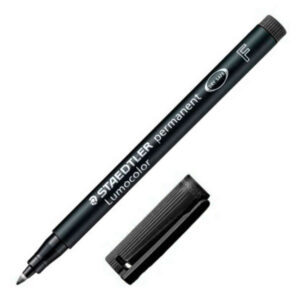 staedtler lumocolor 318 rotulador permanente punta fina redonda trazo 0.6mm capuchon con clip secado rapido color negro