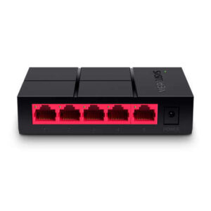 mercusys switch 5 puertos gigabit rj45 10/100/1000mbps diseño compacto plug & play tecnologia verde