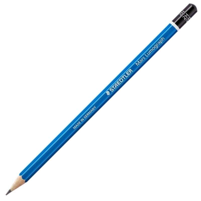 staedtler mars lumograph 100 lapiz de grafito hexagonal mina 2h ultrarresistente de 2mm madera de bosques sostenibles