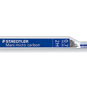 staedtler mars micro carbon 250 tubo de 12 minas de grafito dureza 2h trazo 0.7mm alta resistencia