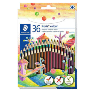 staedtler noris colour 185 pack de 36 lapices hexagonales de colores fabricados en wopex muy resistentes madera de fuentes sostenibles colores surtidos