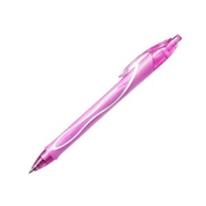 bic gel ocity quick dry boligrafo retractil punta media de 0.7mm tinta de gel secado ultra rapido no mancha el papel color rosa