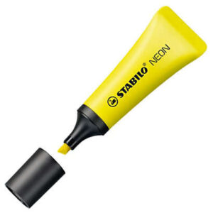 stabilo neon 72 marcador fluorescente trazo entre 2 y 5mm tinta con base de agua cuerpo en forma de tubo color amarillo
