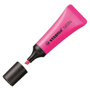 stabilo neon 72 marcador fluorescente trazo entre 2 y 5mm tinta con base de agua cuerpo en forma de tubo color rosa