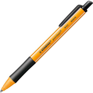 stabilo pointball boligrafo retractil punta de 1mm tinta con base de aceite recargable 79% plastico reciclado grip antideslizante color negro