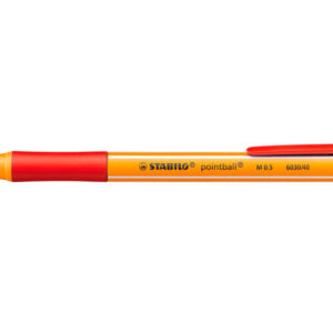 stabilo pointball boligrafo retractil punta de 1mm tinta con base de aceite recargable 79% plastico reciclado grip antideslizante color rojo