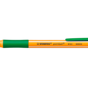 stabilo pointball boligrafo retractil punta de 1mm tinta con base de aceite recargable 79% plastico reciclado grip antideslizante color verde