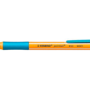 stabilo pointball boligrafo retractil punta de 1mm tinta con base de aceite recargable 79% plastico reciclado grip antideslizante color turquesa