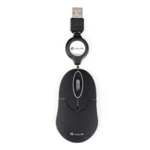 ngs sin raton usb 1000dpi cable retractil 3 botones uso ambidiestro color negro