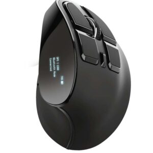 trust voxx raton ergonomico inalambrico recargable 2400dpi 8 botones pantalla led uso diestro color negro