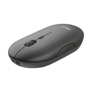 trust puck raton inalambrico recargable 1600dpi 3 botones silenciosos ultra fino uso ambidiestro color negro