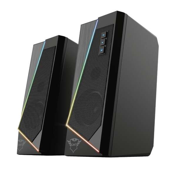 trust gaming gxt 609 zoxa altavoces usb 2.0 12w iluminacion led rgb altavoz de 40mm color negro