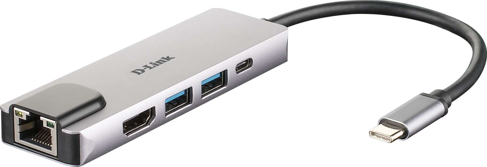 d link hub usb c 5 en 1 2 puertos usb 3.0 + 1 hdmi + 1 rj45 plug & play