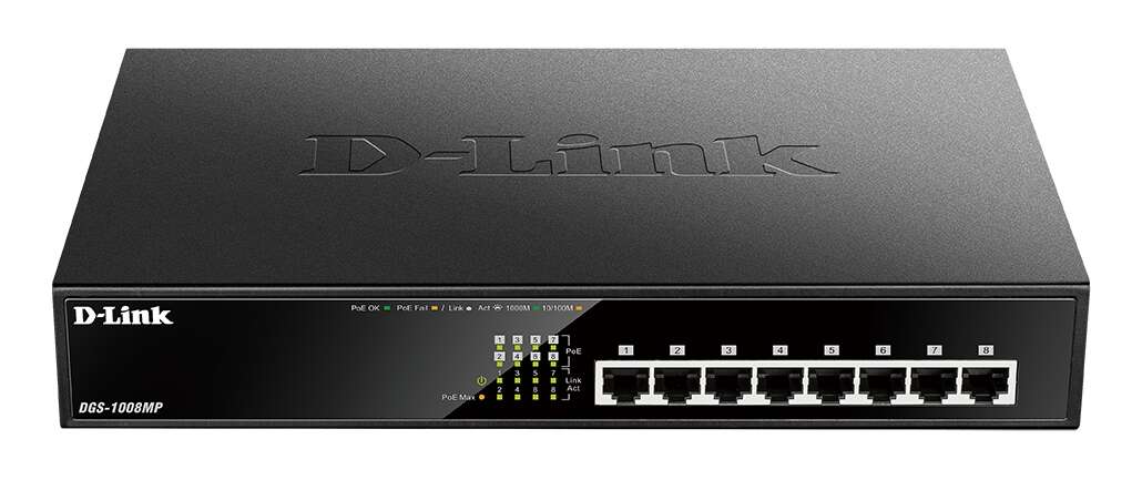 d link switch 8 puertos gigabit 10/100/1000 mbps poe+