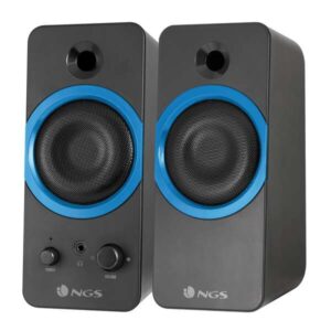 ngs gsx 200 altavoces usb 2.0 20w supergraves conexion jack 3.5mm controles en altavoz color negro/azul