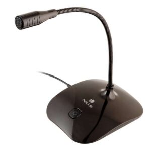 ngs ms115 microfono de escritorio omnidireccional ajustable boton mute cable de 1.50m jack 3.5mm color negro