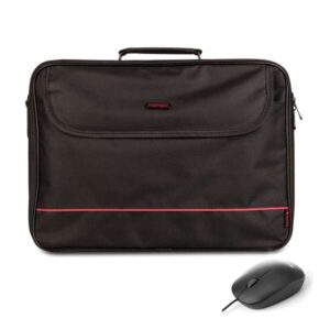 ngs bureau pack de maletin para portatil 16" + raton usb 800dpi acolchado interior 2 compartimentos y bolsillo exterior color negro