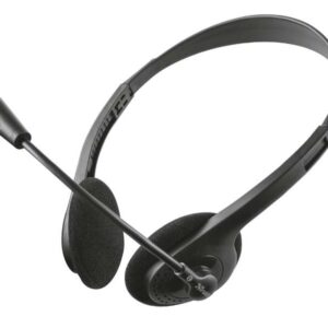 trust primo chat auriculares con microfono control de volumen diadema ajustable jack 3.5mm color negro