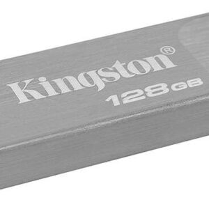 kingston datatraveler kyson memoria usb 128gb 3.2 gen 1 200 mb/s en lectura diseño metalico color plata (pendrive)