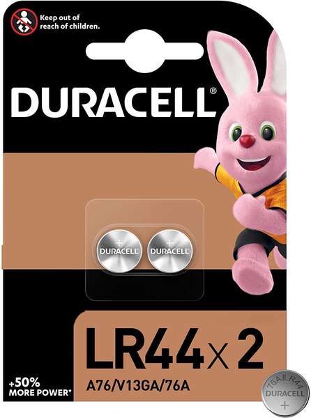 duracell pilas alcalinas de boton lr44 76a/a76/v13ga 1.5v 2 unidades