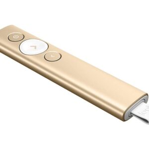 logitech spotlight presentador inalambrico radio de accion 30m vibracion color oro