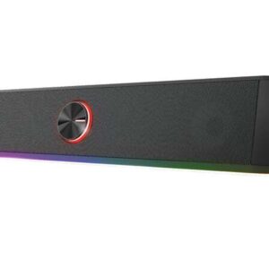 trust gxt 619 thorne barra de sonido gaming 12w iluminacion rgb jack 3.5mm control de volumen color negro