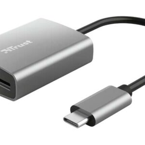 trust dalyx lector de tarjetas usb c sd, microsd aluminio