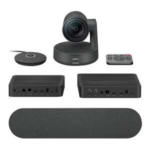 logitech rally kit de videoconferencias camara ptz ultra hd 4k usb c 3.0 altavoz con cancelacion de eco microfono con alcance hasta 4.5m hub de pantalla y hub de sobremesa mando a distancia color negro