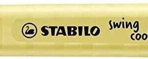stabilo swing cool pastel marcador fluorescente cuerpo plano punta biselada trazo entre 1 y 4mm tinta con base de agua color amarillo cremoso
