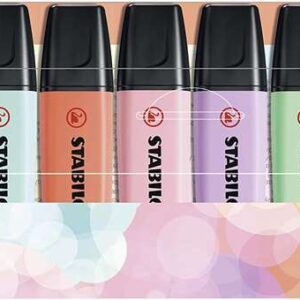 stabilo boss 70 pastel pack de 8 marcadores fluorescentes trazo entre 2 y 5mm recargable tinta con base de agua colores surtidos