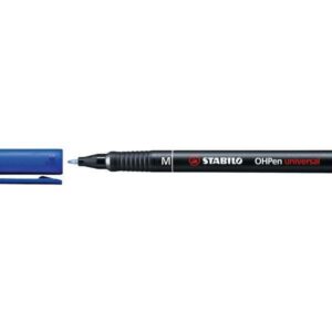 stabilo ohpen rotulador permanente punta media trazo de 1mm agarre antideslizante tapon ventilado color azul
