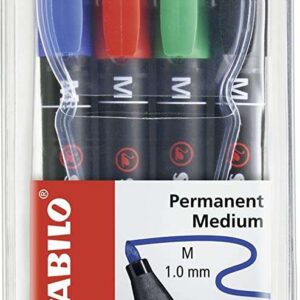 stabilo ohpen pack de 4 rotuladores permanentes punta media trazo de 1mm agarre antideslizante tapon ventilado colores surtidos