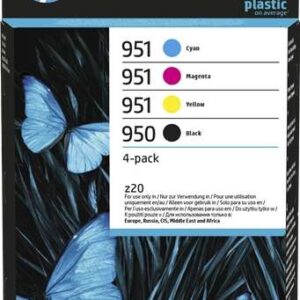 hp 950 + 951 pack de 4 cartuchos de tinta originales 6zc65ae