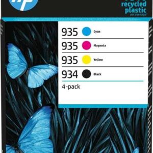 hp 934 + 935 pack de 4 cartuchos de tinta originales 6zc72ae