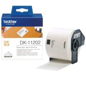brother dk11202 etiquetas originales precortadas para envios 62x100 mm 300 unidades texto negro sobre fondo blanco