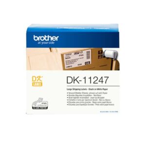 brother dk11247 etiquetas originales precortadas para envios grandes 103x164 mm 180 unidades texto negro sobre fondo blanco