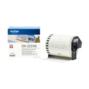 brother dk22246 etiquetas originales de tamaño personalizado ancho 103mm x 30,48 metros texto negro sobre fondo blanco