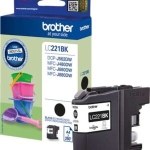 brother lc221 negro cartucho de tinta original lc221bkbp