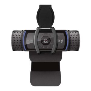 logitech c920s webcam hd pro 1080p usb 2.0 enfoque automatico microfonos integrados tapa de obturador campo visual de 78º cable de 1.50m color negro