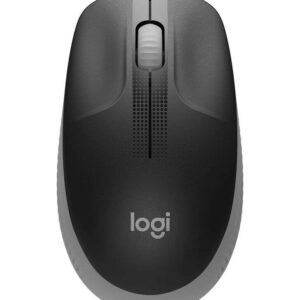 logitech m190 full size raton inalambrico usb 1000dpi 3 botones gran tamaño uso ambidiestro color negro/gris claro