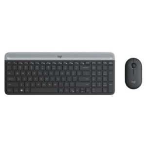 logitech mk470 slim pack inalambrico usb teclado 12 teclas fn + raton 1000dpi 3 botones ultafinos silenciosos uso ambidiestro color negro