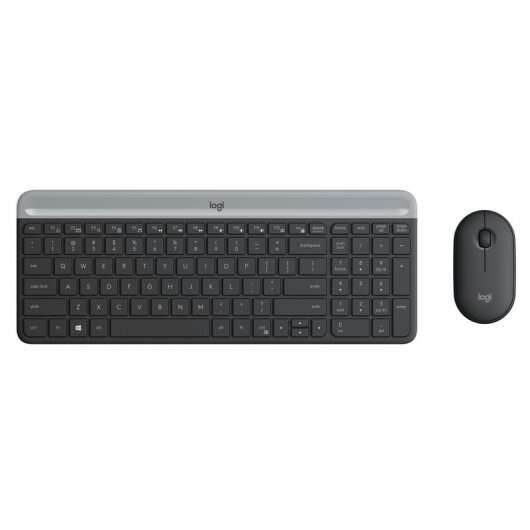 logitech mk470 slim pack inalambrico usb teclado 12 teclas fn + raton 1000dpi 3 botones ultafinos silenciosos uso ambidiestro color negro