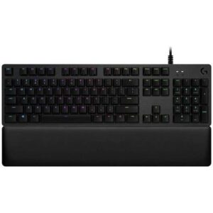 logitech g513 teclado mecanico gaming usb teclas mecanicas gx brown iluminacion rgb lightsync superficies de metal reposamuñecas de espuma cable de 30cm color negro